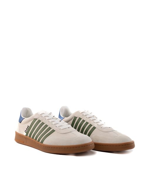 Sneakers Boxer in pelle bianco, verde, blu DSQUARED2 | SNM0364 14170001M1910